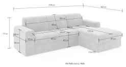 OTTO home Ecksofa »BORNHOLM 2.0 L-Form, Breite 220 cm, Verlässliche Qualität, Struktur« Recamiere links/rechts bestellbar, Bezug - Chenille oder Struktur