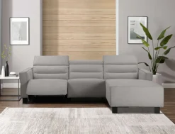 OTTO home Ecksofa »CARPARI Webstoff,L-Form,224 cm, man./elektr. Relaxfunktion« (USB A/C), sowie Kopfteilverstellung