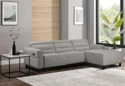 OTTO home Ecksofa »CARPARI Webstoff,L-Form,224 cm, man./elektr. Relaxfunktion« (USB A/C), sowie Kopfteilverstellung