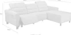 OTTO home Ecksofa »CARPARI Webstoff,L-Form,224 cm, man./elektr. Relaxfunktion« (USB A/C), sowie Kopfteilverstellung