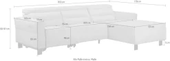 OTTO home Ecksofa »CARPARI Webstoff,L-Form,224 cm, man./elektr. Relaxfunktion« (USB A/C), sowie Kopfteilverstellung