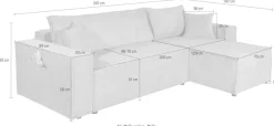 OTTO home Ecksofa »CASSI L-Form, 241cm - OTTO. Verlässliche Qualität.« Schlaffunktion (133/200), Bettkasten, Cord, Unser Tiefpreis