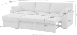 OTTO home Ecksofa »Citry« Breite 246 cm, Chenille, Bettfunktion, Bettkasten, L-Form