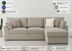 OTTO home Ecksofa »Citry« Breite 246 cm, Chenille, Bettfunktion, Bettkasten, L-Form