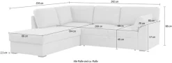 OTTO home Ecksofa »Citry« Breite 242 cm, Chenille, Bettfunktion, Bettkasten, L-Form