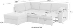 OTTO home Ecksofa »Citry« Breite 242 cm, Chenille, Bettfunktion, Bettkasten, L-Form
