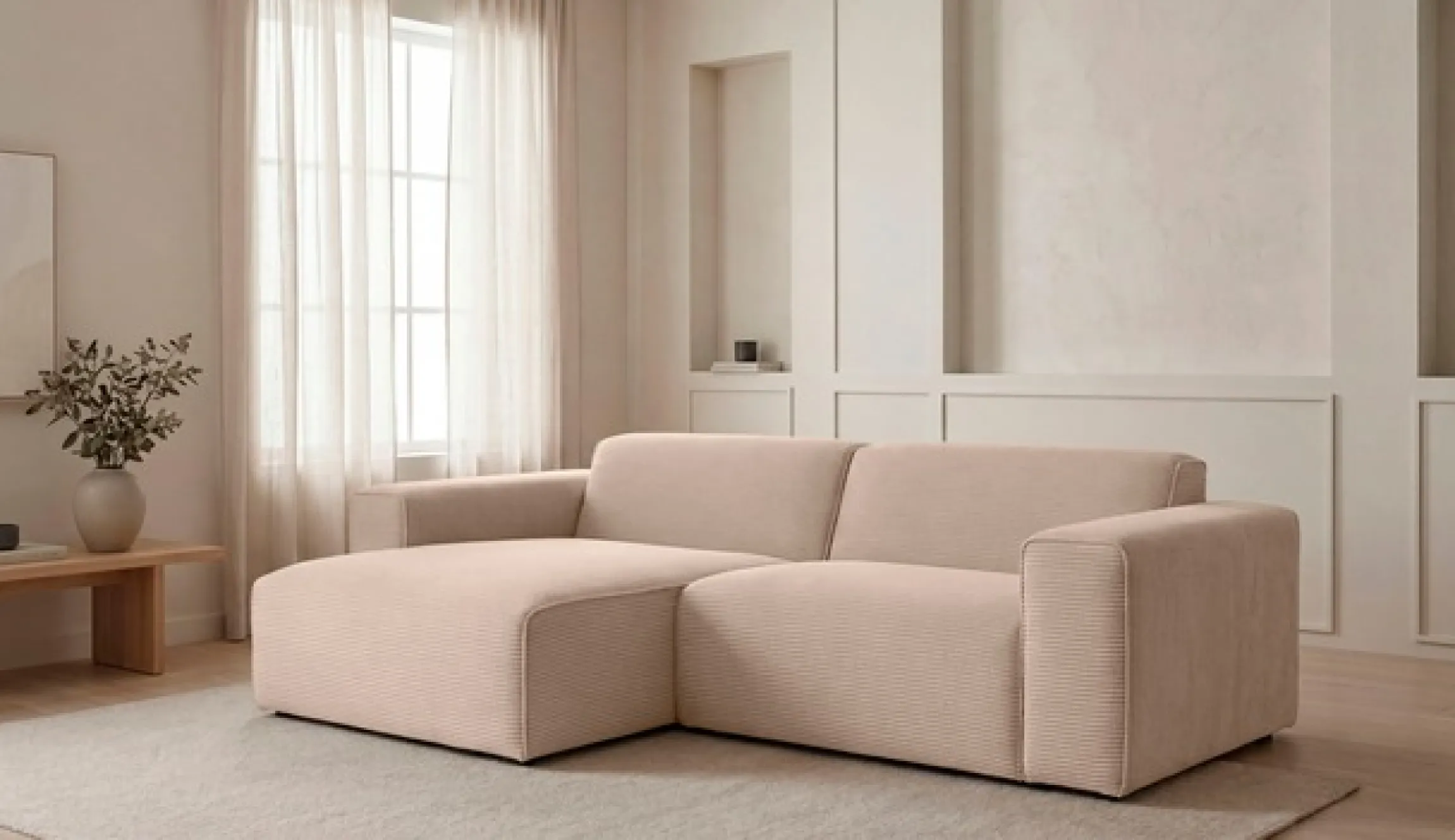 OTTO home Ecksofa »Clayton Breite 247 cm, L-form« in einem trendigen Cord-Bezug, verschiedene Kombinationen verfügbar