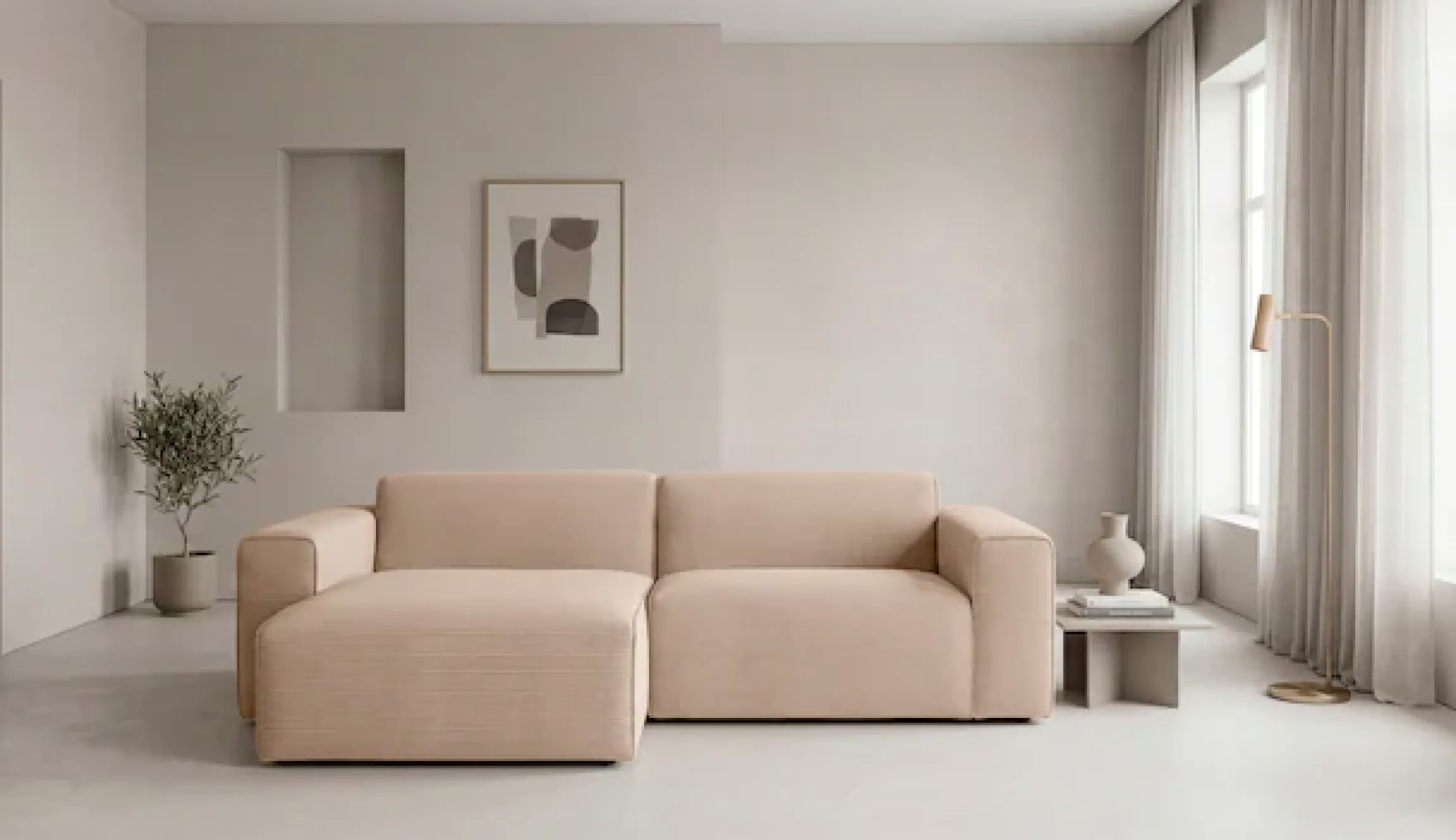 OTTO home Ecksofa »Clayton Breite 247 cm, L-form« in einem trendigen Cord-Bezug, verschiedene Kombinationen verfügbar