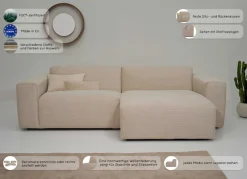 OTTO home Ecksofa »Clayton Breite 247 cm, L-form« in einem trendigen Cord-Bezug, verschiedene Kombinationen verfügbar