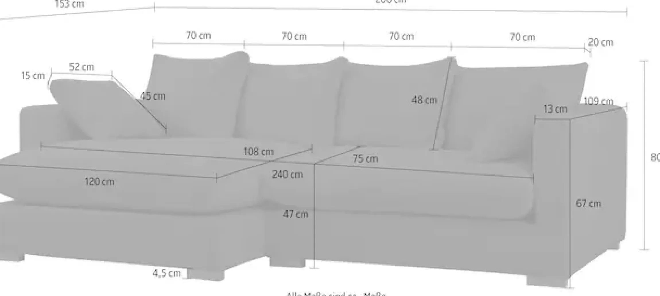 OTTO home Ecksofa »Coray« Breite 266 cm, extra weich und kuschelig, mit Federn und Daunen