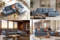OTTO home Ecksofa »Costello L-Form, B: 301cm, Sitztiefen & Armteilverstellung, Federkern« 3 Nierenkissen, optional Schlaffunktion & Bettkasten