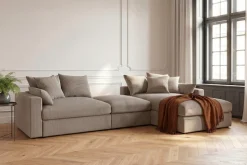 OTTO home Ecksofa »Cosy Lounge U-Form, Breite 351 cm« Mega-Sofa mit Cordstoff bezogen, mit Federkern & 5 Zierkissen