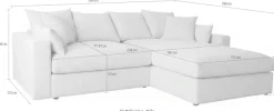 OTTO home Ecksofa »Cosy Lounge L-Form, Breite 268 cm« Mega-Sofa mit Cordstoff bezogen, mit Federkern & 5 Zierkissen