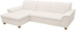 OTTO home Ecksofa »Eggery 279 x 170 cm, auch mit Schlaffunktion & Bettkasten, Holzfüße« Kopfteile verstellbar, L-Form, aus pflegeleichtem Luxus-Microfaser