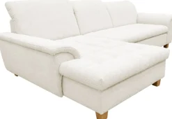 OTTO home Ecksofa »Eggery 279 x 170 cm, auch mit Schlaffunktion & Bettkasten, Holzfüße« Kopfteile verstellbar, L-Form, aus pflegeleichtem Luxus-Microfaser