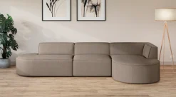 OTTO home Ecksofa »EIVIND Designer Sofa mit Ottomane rechts/links, B/T/H: 343/159/72 cm« L-Form mit Wellenunterfederung, auch in Feincord und Bouclé