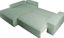 OTTO home Ecksofa »FINNLEY Bouclé, L-Form 257 cm, Schlafsofa« mit Bettkasten, in Bouclé, Struktur fein und Mega Cord