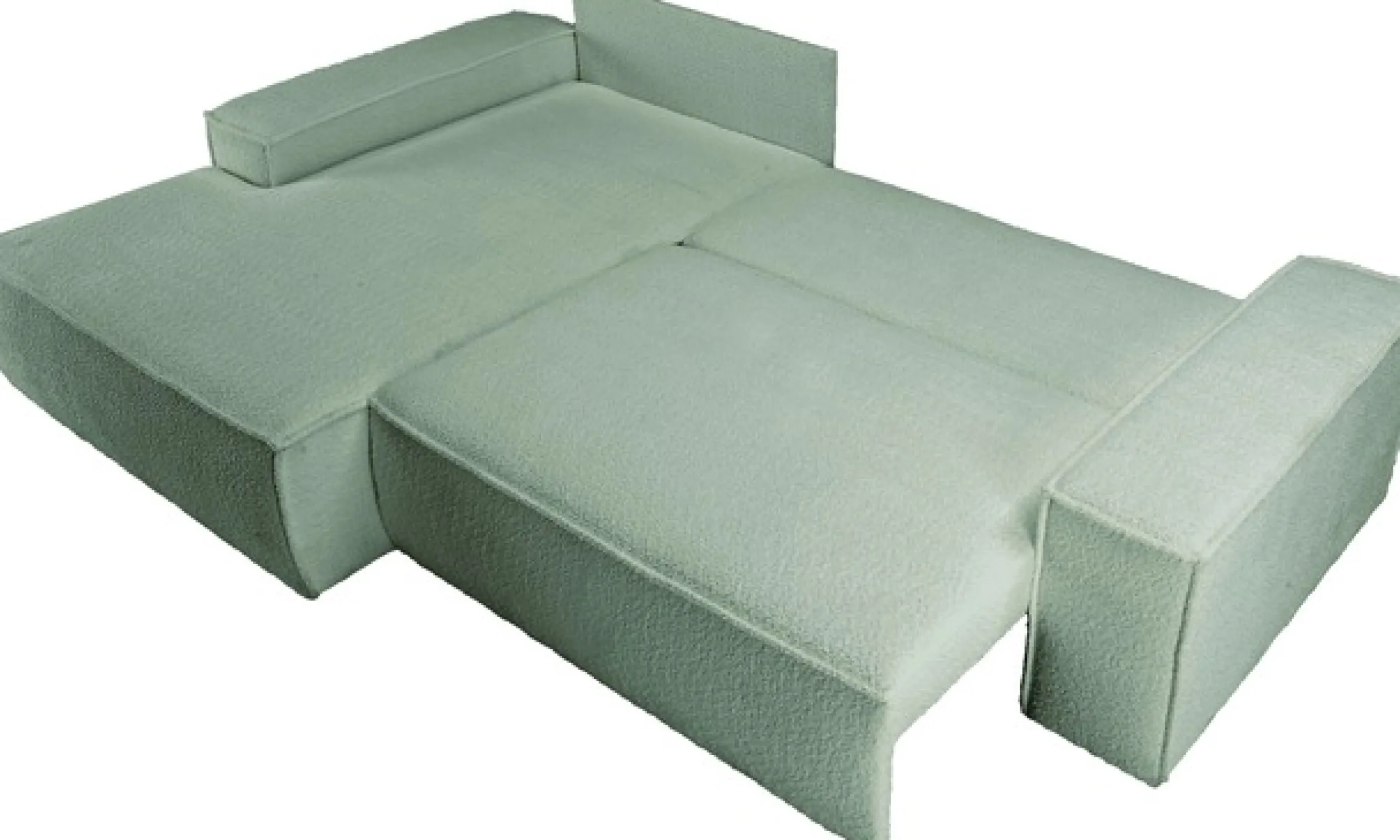 OTTO home Ecksofa »FINNLEY Bouclé, L-Form 257 cm, Schlafsofa« mit Bettkasten, in Bouclé, Struktur fein und Mega Cord