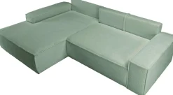 OTTO home Ecksofa »FINNLEY Bouclé, L-Form 257 cm, Schlafsofa« mit Bettkasten, in Bouclé, Struktur fein und Mega Cord