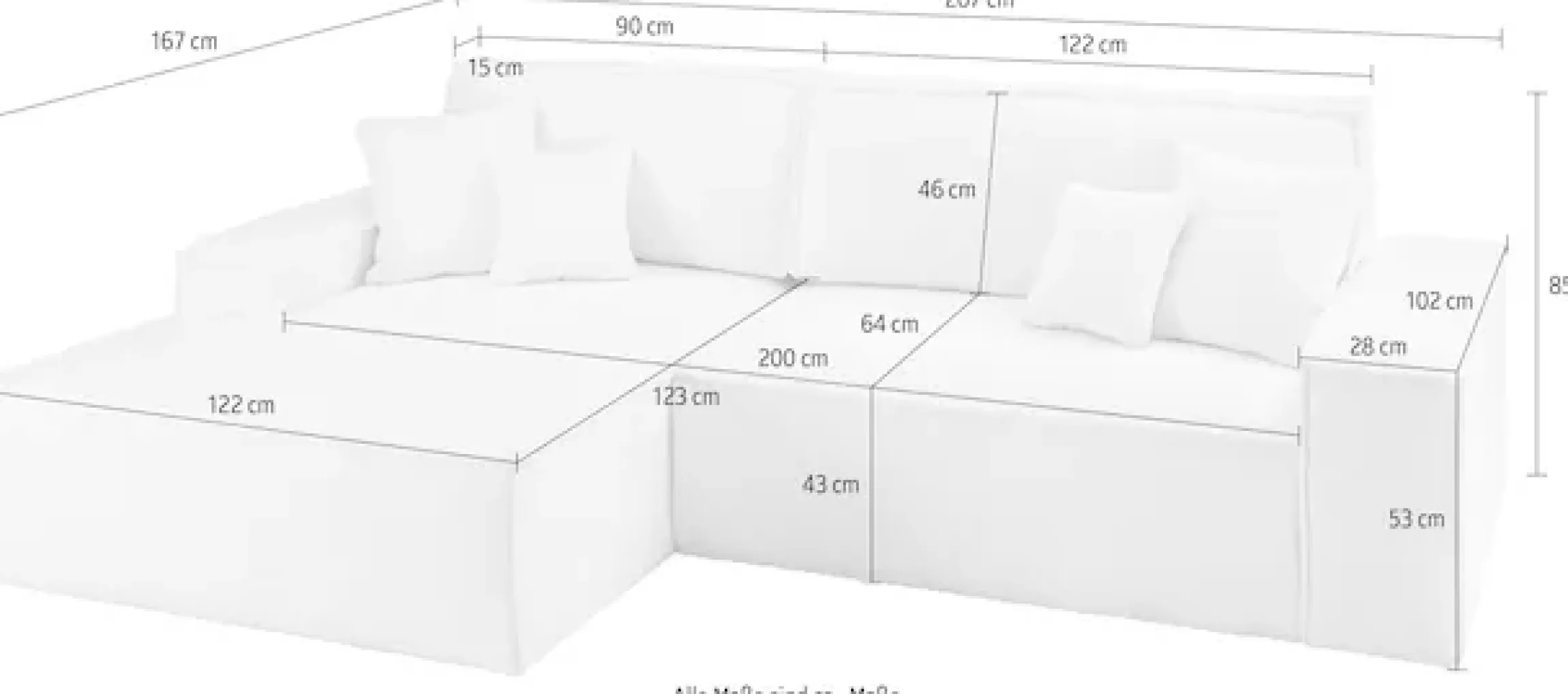 OTTO home Ecksofa »FINNLEY Bouclé, L-Form 257 cm, Schlafsofa« mit Bettkasten, in Bouclé, Struktur fein und Mega Cord