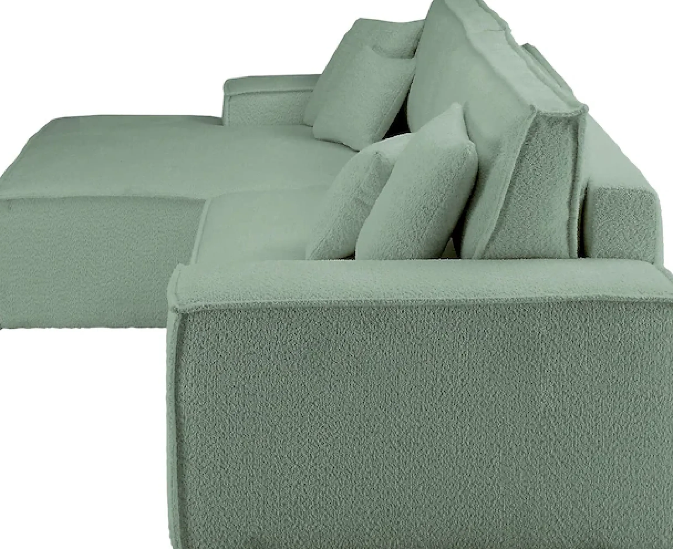 OTTO home Ecksofa »FINNLEY Bouclé, L-Form 257 cm, Schlafsofa« mit Bettkasten, in Bouclé, Struktur fein und Mega Cord