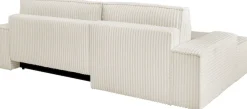 OTTO home Ecksofa »FINNLEY Cord, L-Form 257 cm, Schlafsofa« mit Bettkasten, in Bouclé, Struktur fein und Mega Cord