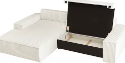 OTTO home Ecksofa »FINNLEY Cord, L-Form 257 cm, Schlafsofa« mit Bettkasten, in Bouclé, Struktur fein und Mega Cord
