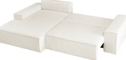 OTTO home Ecksofa »FINNLEY Cord, L-Form 257 cm, Schlafsofa« mit Bettkasten, in Bouclé, Struktur fein und Mega Cord