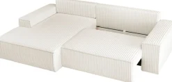 OTTO home Ecksofa »FINNLEY Cord, L-Form 257 cm, Schlafsofa« mit Bettkasten, in Bouclé, Struktur fein und Mega Cord