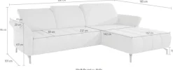 OTTO home Ecksofa »Fresh L-Form« Federkern, wahlweise Kopfteilverstellung und motorischer Vorziehsitz