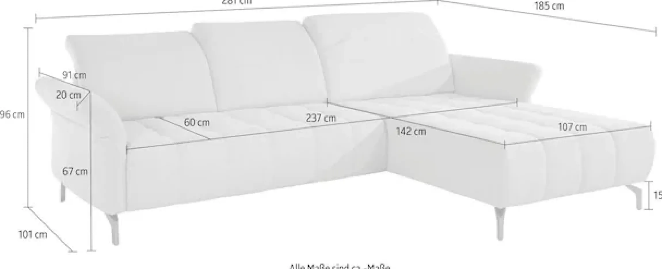 OTTO home Ecksofa »Fresh L-Form« Federkern, wahlweise Kopfteilverstellung und motorischer Vorziehsitz