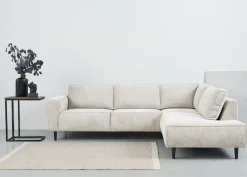 OTTO home Ecksofa »Fumone, Lederoptik oder Soft-Touch Chenille« Breite 260, mit schwarzen Massivholzfüßen
