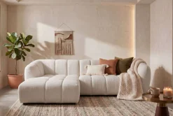 OTTO home Ecksofa »Gerron, Struktur-Chenille-Stoff mit Mélange-Effekt« Breite 271 cm, L-Form, vertikale Steppung, organische Rundungen