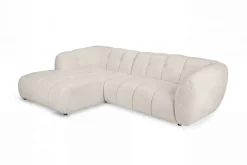OTTO home Ecksofa »Gerron, Struktur-Chenille-Stoff mit Mélange-Effekt« Breite 271 cm, L-Form, vertikale Steppung, organische Rundungen