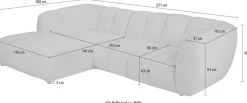 OTTO home Ecksofa »Gerron, Struktur-Chenille-Stoff mit Mélange-Effekt« Breite 271 cm, L-Form, vertikale Steppung, organische Rundungen