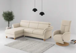 OTTO home Ecksofa »Glendale, L-Form« inkl. Kopfteilverstellung, wahlweise mit Vorziehsitz und Bettkasten
