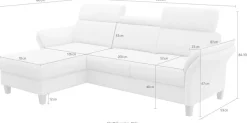 OTTO home Ecksofa »Glendale, L-Form« inkl. Kopfteilverstellung, wahlweise mit Vorziehsitz und Bettkasten