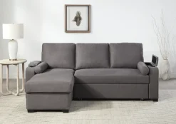 OTTO home Ecksofa »Gorje L-Form, B:216cm, Liegefläche: 125x200« mit Schlaffunktion, Stauraum, Becherhalter, Staufächer & Kissenrollen