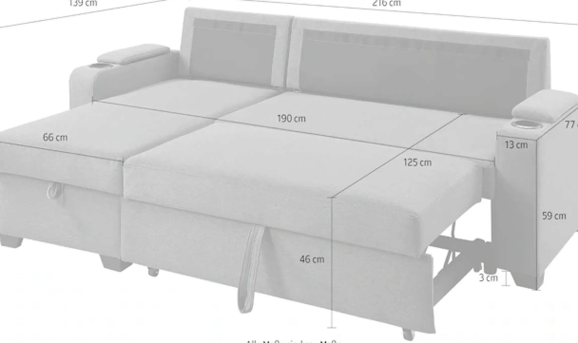 OTTO home Ecksofa »Gorje L-Form, B:216cm, Liegefläche: 125x200« mit Schlaffunktion, Stauraum, Becherhalter, Staufächer & Kissenrollen