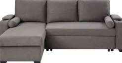 OTTO home Ecksofa »Gorje L-Form, B:216cm, Liegefläche: 125x200« mit Schlaffunktion, Stauraum, Becherhalter, Staufächer & Kissenrollen