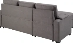 OTTO home Ecksofa »Gorje L-Form, B:216cm, Liegefläche: 125x200« mit Schlaffunktion, Stauraum, Becherhalter, Staufächer & Kissenrollen