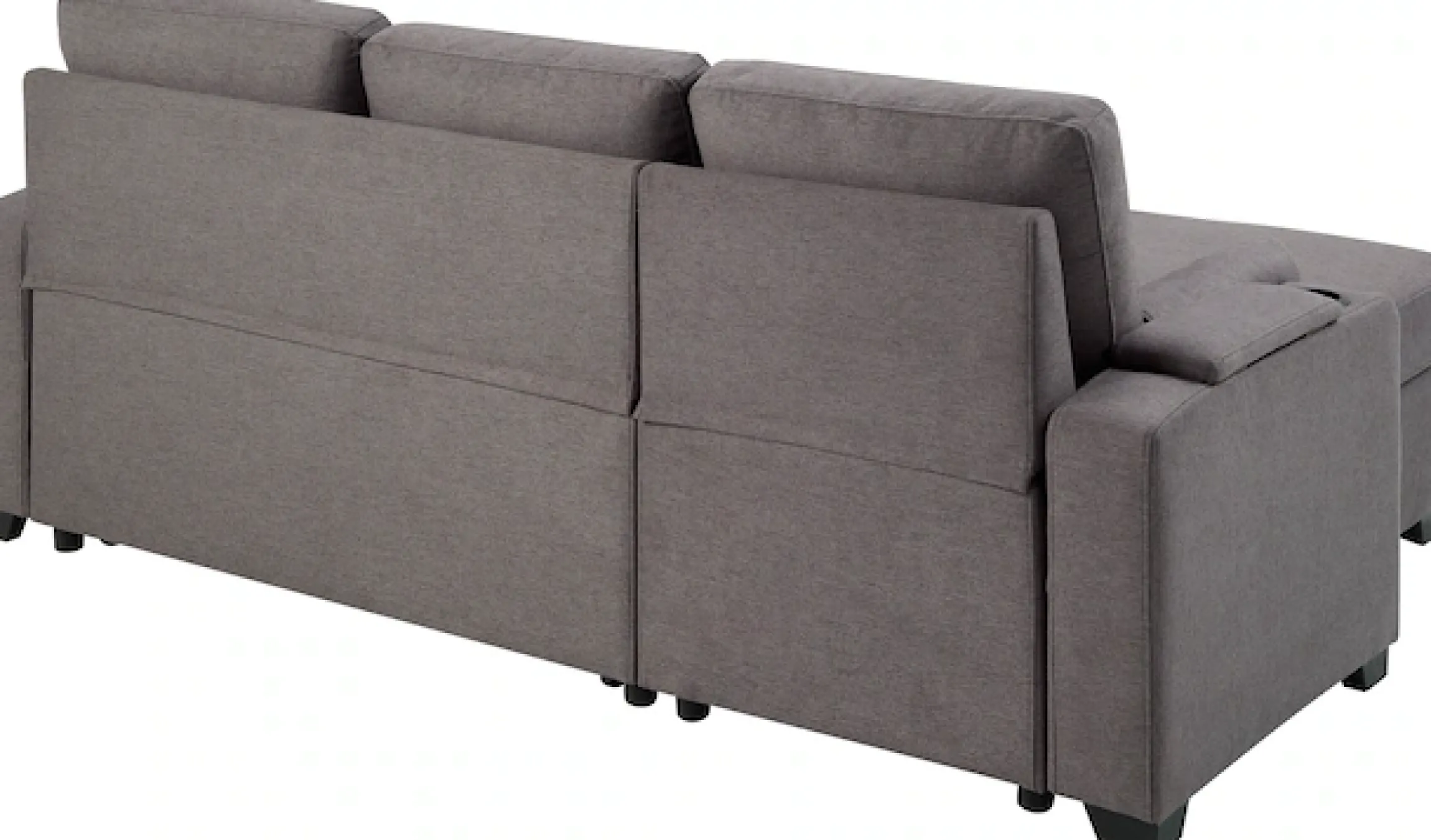 OTTO home Ecksofa »Gorje L-Form, B:216cm, Liegefläche: 125x200« mit Schlaffunktion, Stauraum, Becherhalter, Staufächer & Kissenrollen
