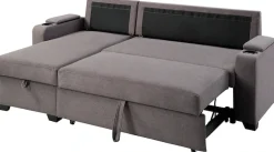 OTTO home Ecksofa »Gorje L-Form, B:216cm, Liegefläche: 125x200« mit Schlaffunktion, Stauraum, Becherhalter, Staufächer & Kissenrollen