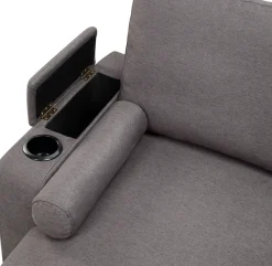 OTTO home Ecksofa »Gorje L-Form, B:216cm, Liegefläche: 125x200« mit Schlaffunktion, Stauraum, Becherhalter, Staufächer & Kissenrollen