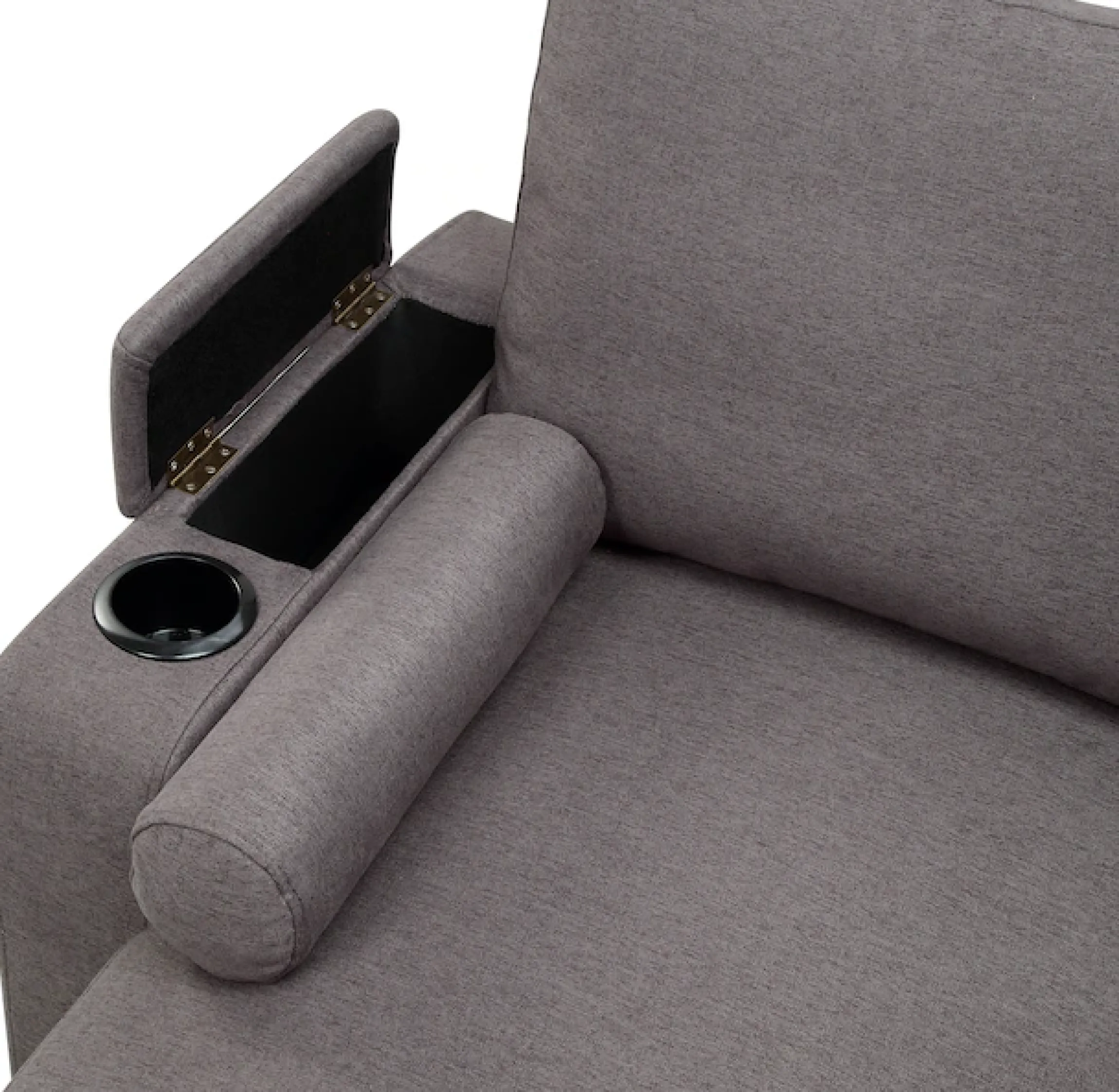 OTTO home Ecksofa »Gorje L-Form, B:216cm, Liegefläche: 125x200« mit Schlaffunktion, Stauraum, Becherhalter, Staufächer & Kissenrollen