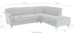 OTTO home Ecksofa »Gotland L-Form« wahlweise mit Sitztiefenverstellung + Bettkasten