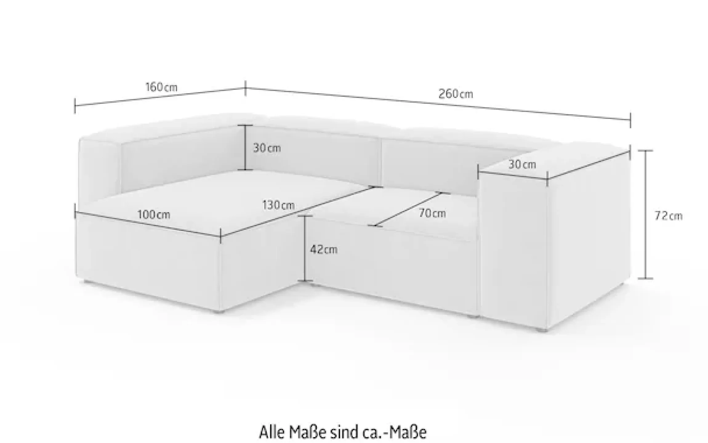 OTTO home Ecksofa »HAILY L-Form links/rechts, Modularsofa, Sitztiefe 70/130 cm« als Modul oder separat verwendbar, für individuelle Zusammenstellung
