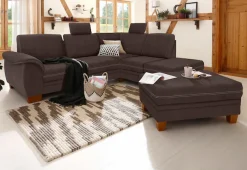OTTO home Ecksofa »Husum L-Form« mit Sitztiefenverstellung, Federkern-Polsterung und Kontrastnaht