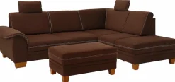 OTTO home Ecksofa »Husum L-Form« mit Sitztiefenverstellung, Federkern-Polsterung und Kontrastnaht