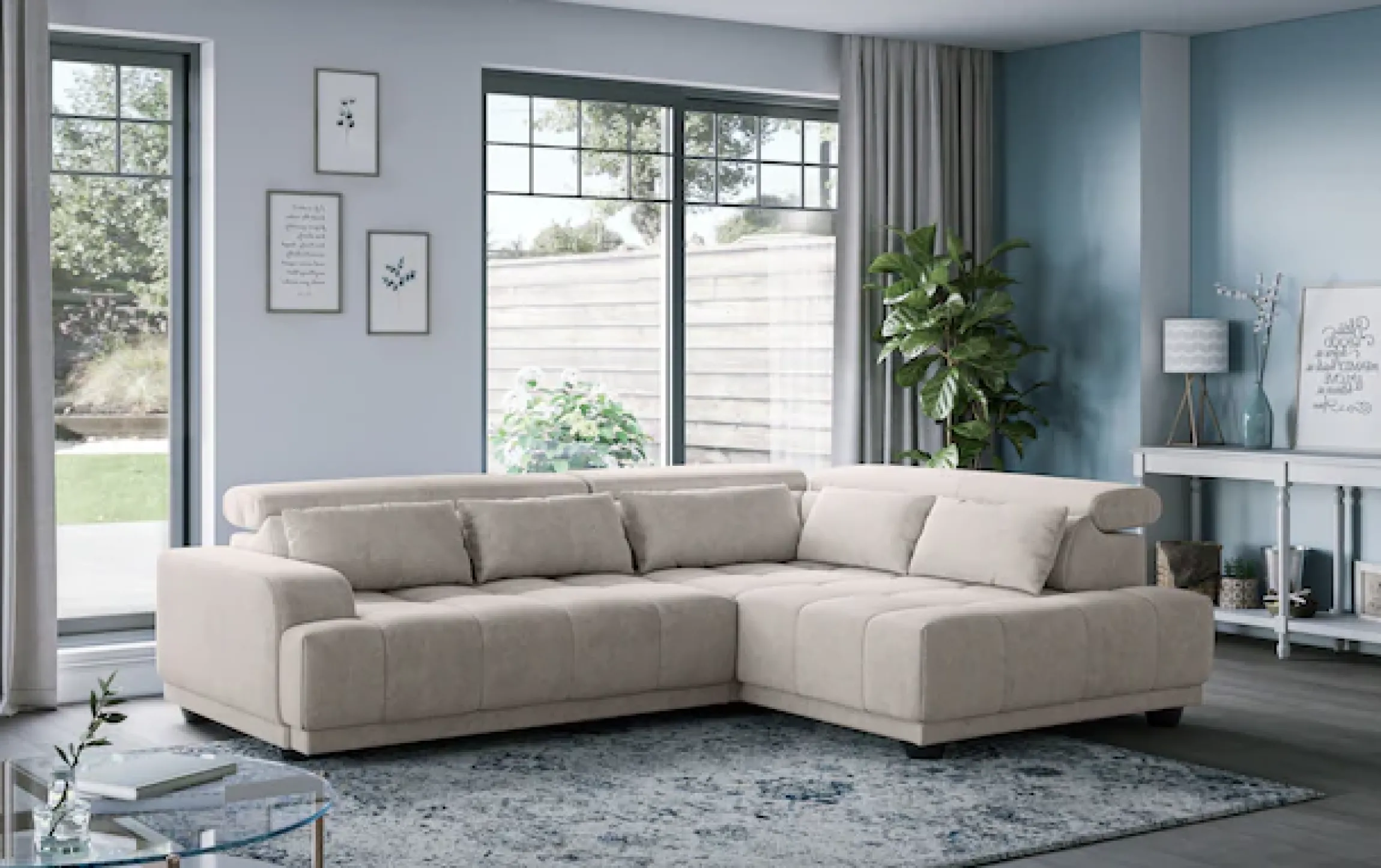 OTTO home Ecksofa »Jade L Form, Breite: 270 cm, mit Kopfteilverstellung & Nierenkissen« optional elektr. Sitztiefenverstellung